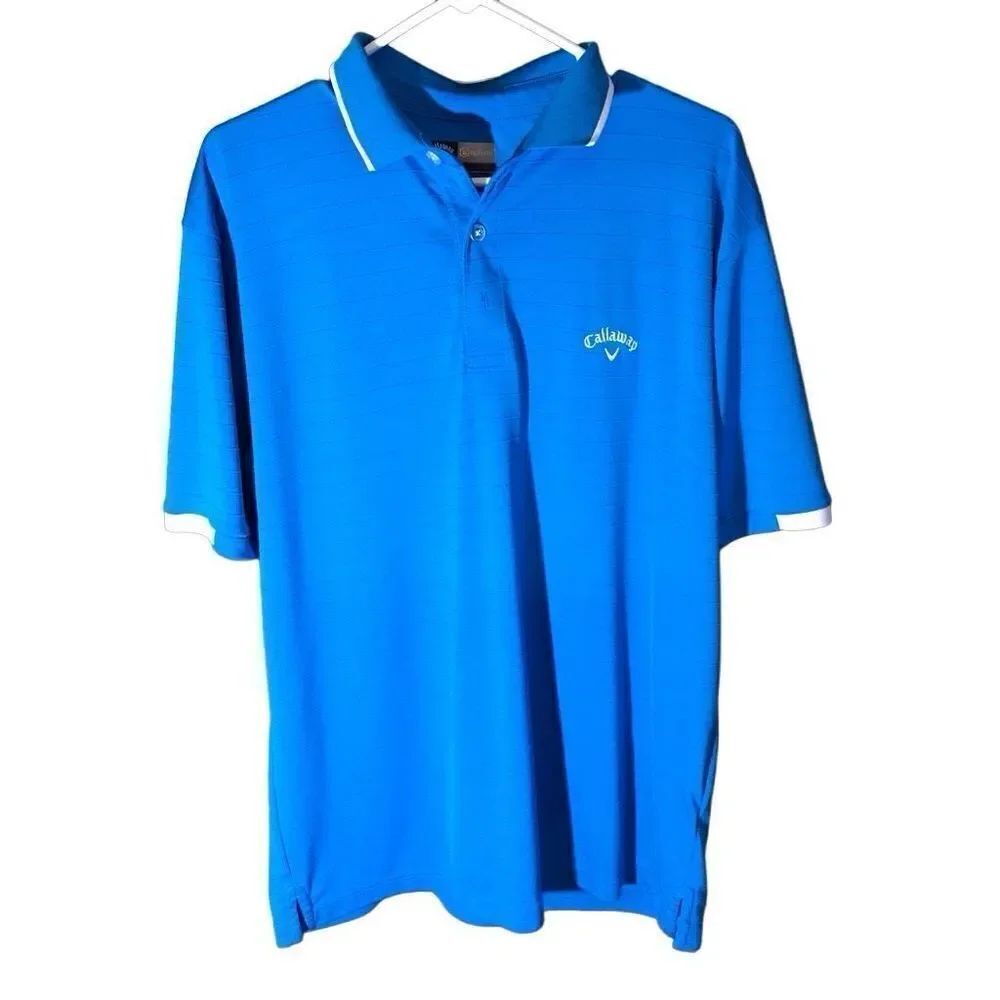 Callaway golf polo men’s Size Large turquoise blue short sleeve athletic